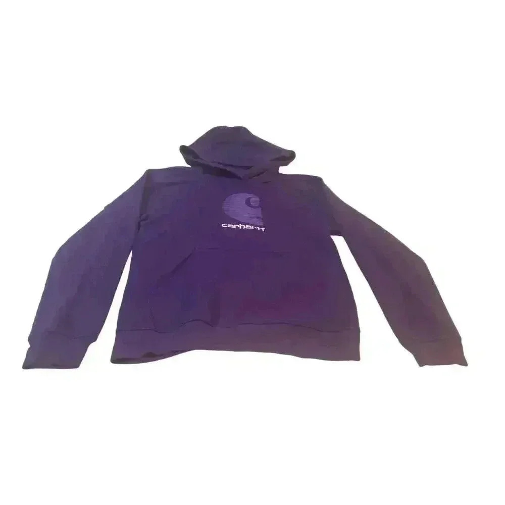 Carhartt Hoodie Purple Youth XL (14) Front Pockets Chest Logo Cotton Blend‎ - Picture 5 of 15